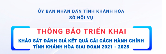 Thông báo triển khai khảo sát đánh giá kết quả cải cách hành chính tỉnh Khánh Hòa giai đoạn 2021 -2025
